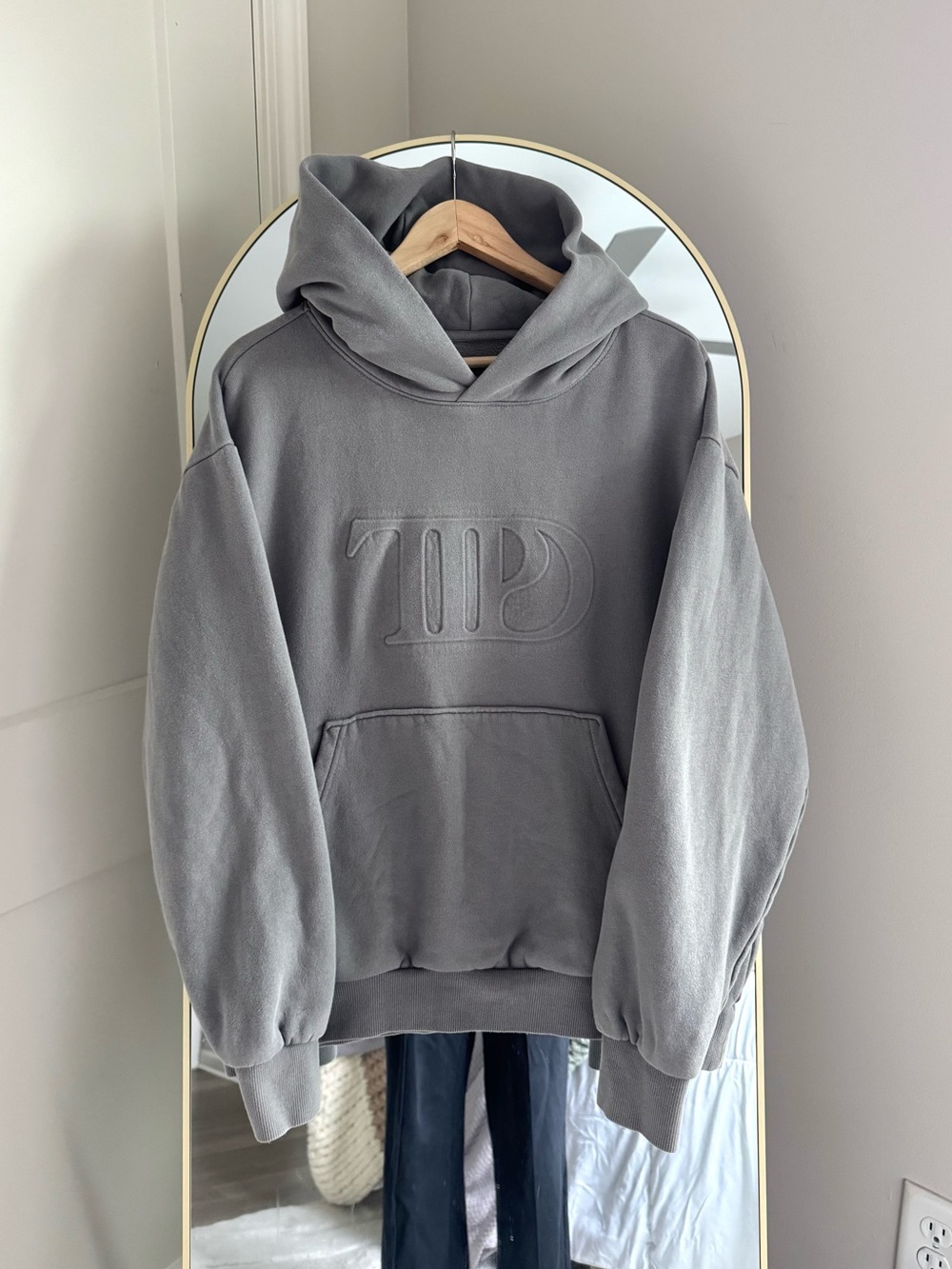 TTPD Taylor Swift Gray Embossed Hoodie